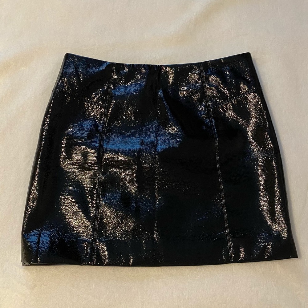 Patent leather skirt